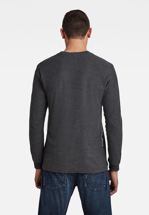 G-STAR - Textured stitch sweater r t long sleeve - black