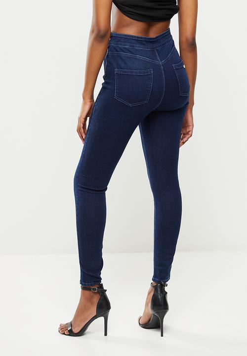 SISSY BOY - Super high waist jeans with o ring - indigo