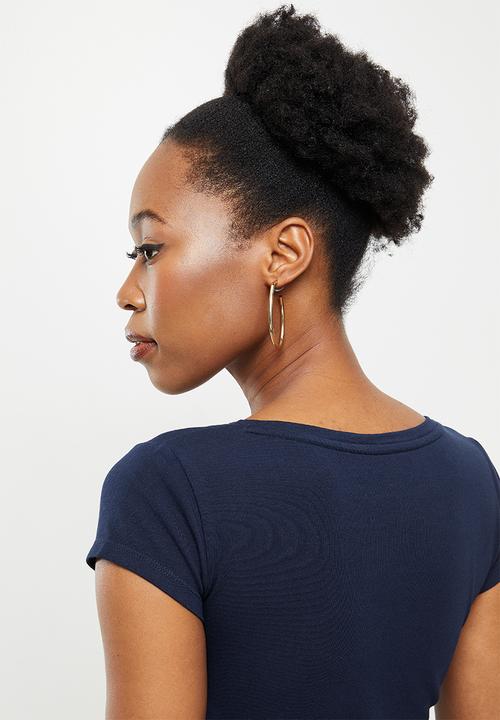 SISSY BOY - Shimmy shimmy: basic round neck fitted top - navy