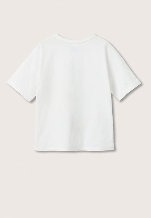 MANGO - T-shirt m besties - white