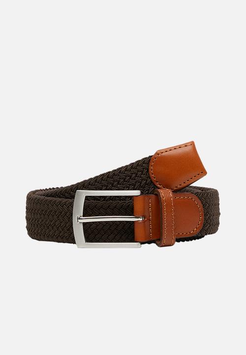 MANGO - Belt elastic - brown