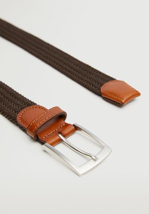 MANGO - Belt elastic - brown