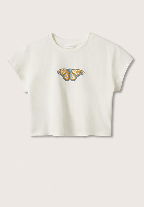 MANGO - T-shirt fly - white