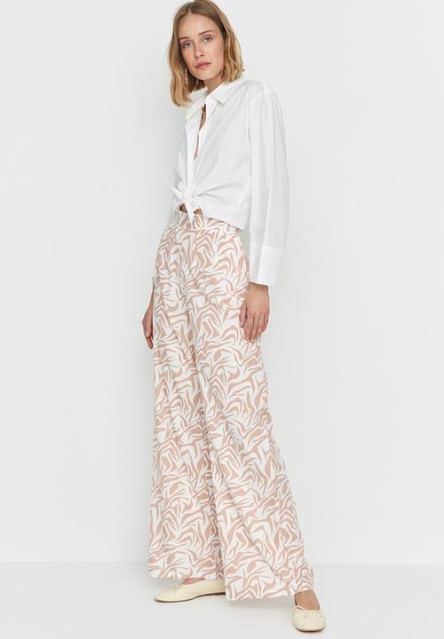 Trendyol - Tall high waist wide leg trousers - beige