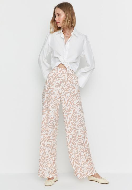 Trendyol - Tall high waist wide leg trousers - beige
