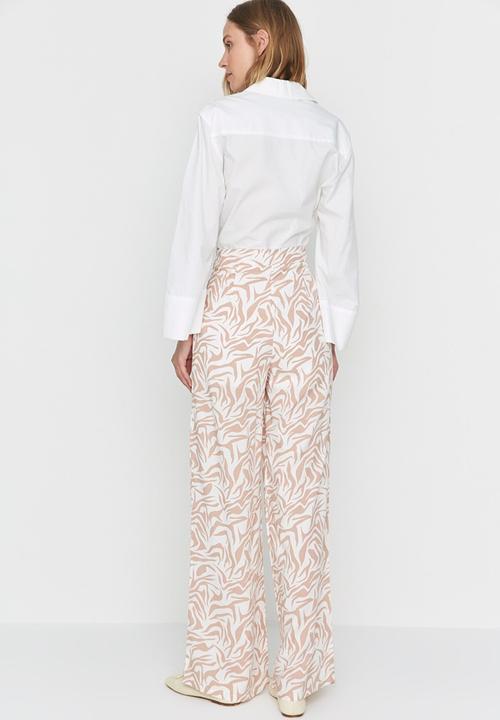 Trendyol - Tall high waist wide leg trousers - beige