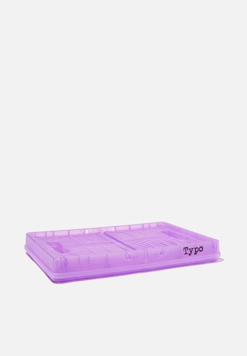 Typo - Midi foldable storage - transparent electric purple