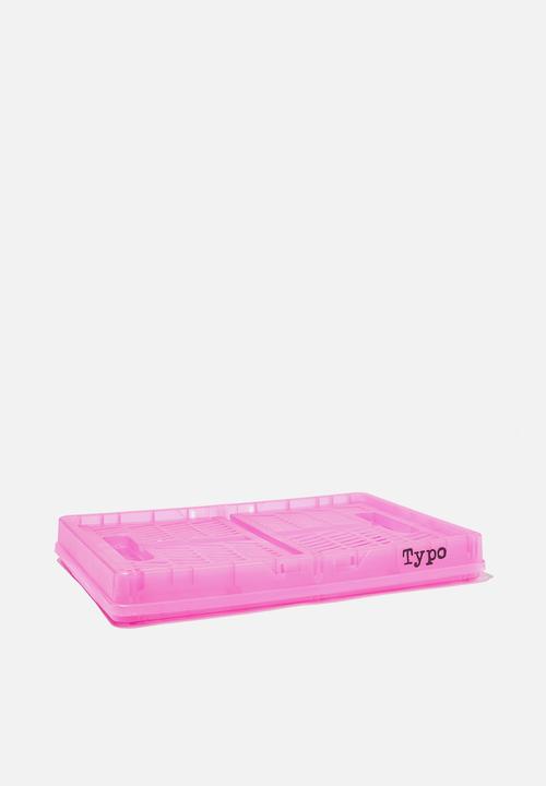 Typo - Midi foldable storage - transparent fuschia