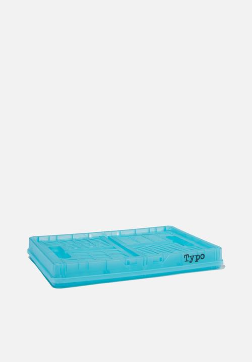 Typo - Midi foldable storage - transparent dusty turquoise
