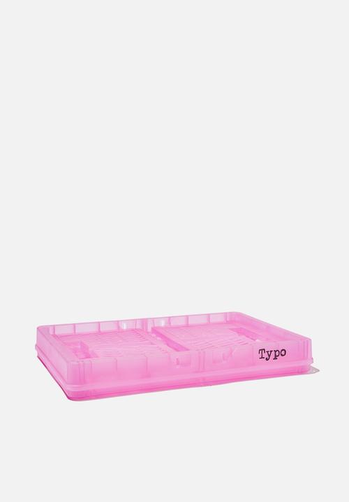Typo - Small foldable storage - transparent fuschia