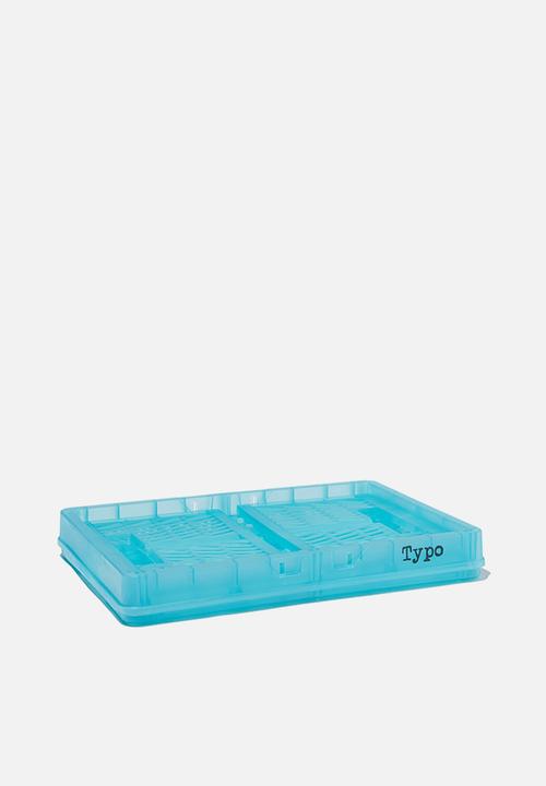 Typo - Small foldable storage - transparent dusty turquoise