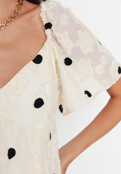 Trendyol - Ruffle dress - ecru