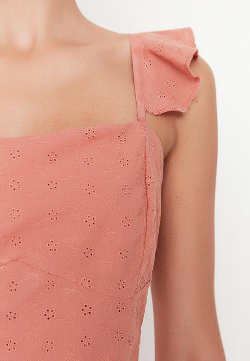 Trendyol - Embroidered dress - brown