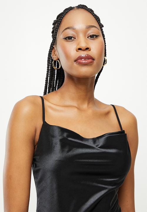 dailyfriday - Side slit midi dress - black