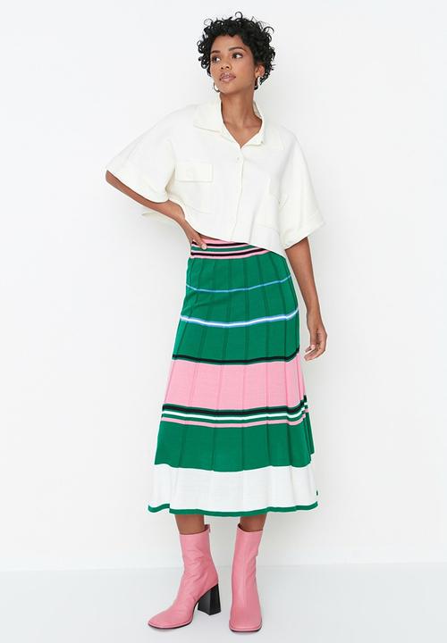 Trendyol - Color block knit midi skirt - multi
