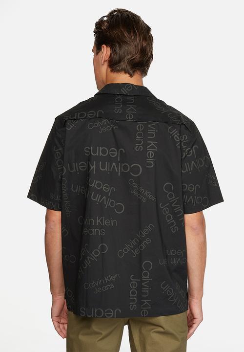 Calvin Klein - Logo aop short sleeve shirt - black