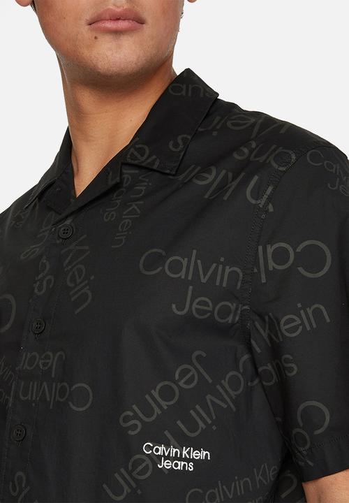 Calvin Klein - Logo aop short sleeve shirt - black