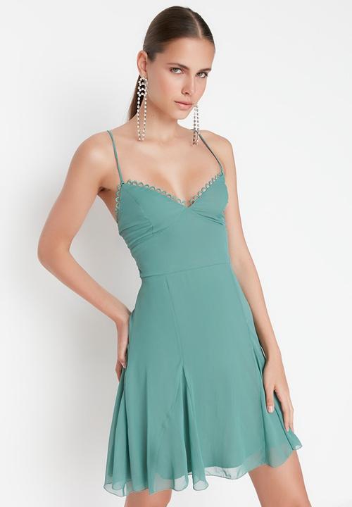 Trendyol - Open back dress - mint