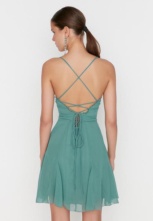 Trendyol - Open back dress - mint