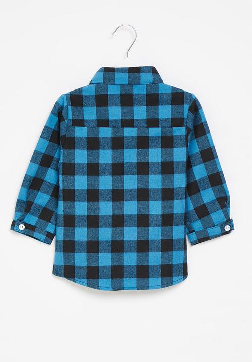 Pop Candy - Boys check shirt - blue