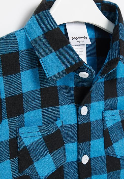 Pop Candy - Boys check shirt - blue