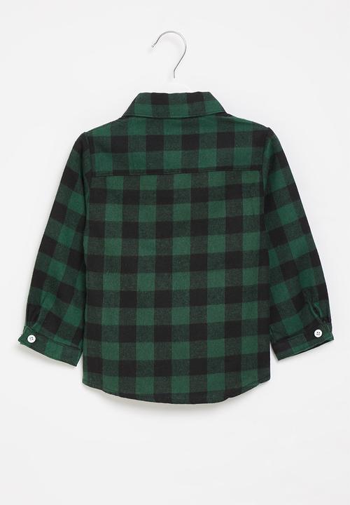 Pop Candy - Boys check shirt - green