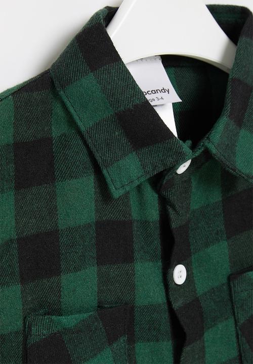 Pop Candy - Boys check shirt - green