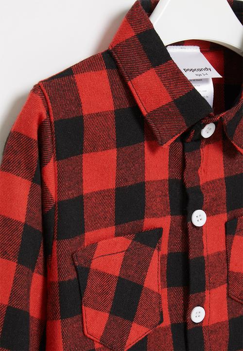Pop Candy - Boys check shirt - red