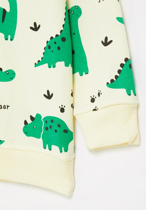 Pop Candy - Boys dino sweatshirt - cream & green