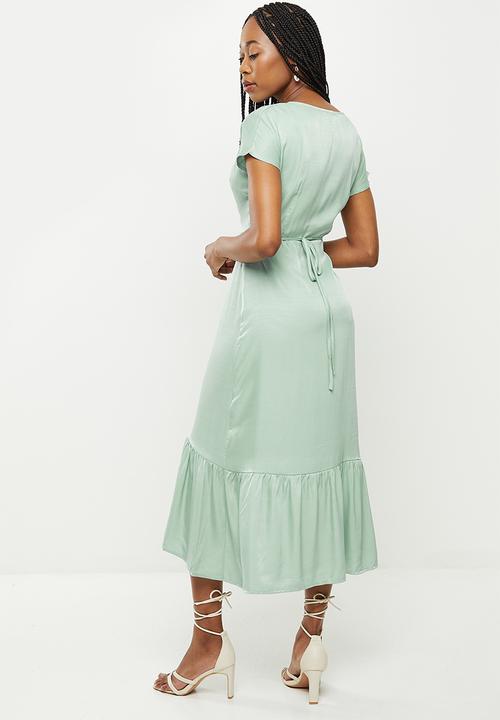 dailyfriday - Wrap midi dress - sage
