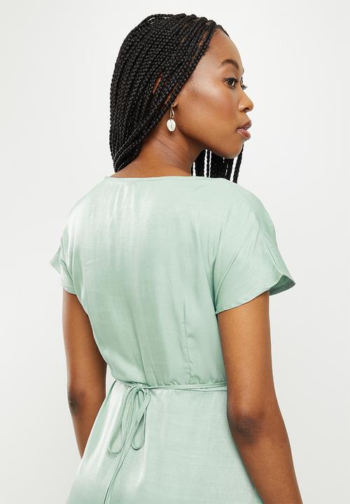 dailyfriday - Wrap midi dress - sage