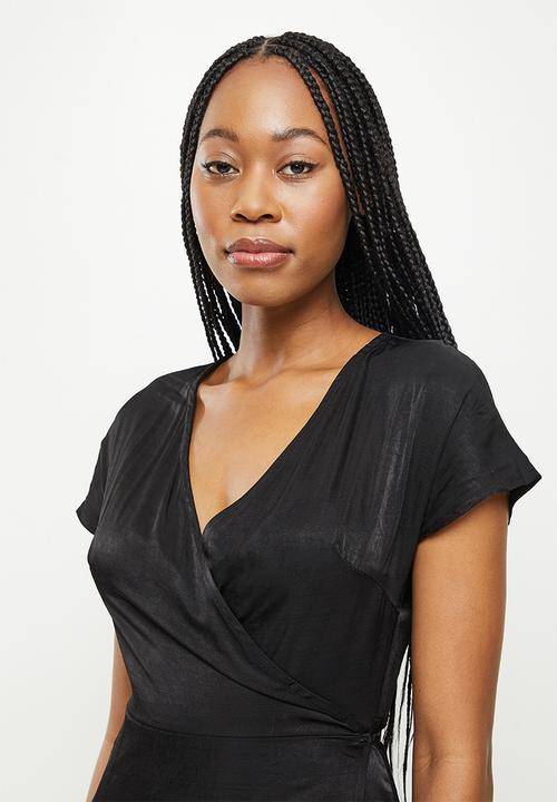 dailyfriday - Wrap midi dress - black1