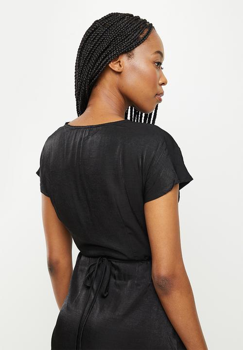 dailyfriday - Wrap midi dress - black1