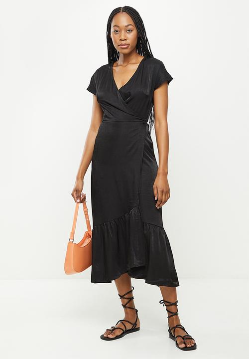 dailyfriday - Wrap midi dress - black1
