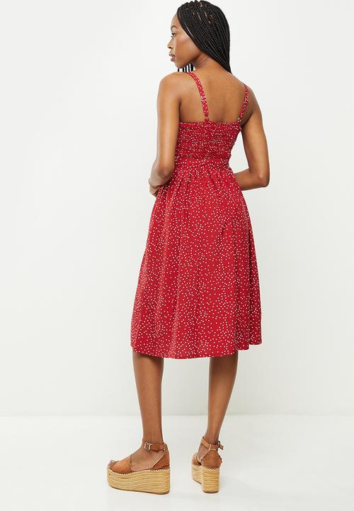 dailyfriday - Button down sleeveless dress - red