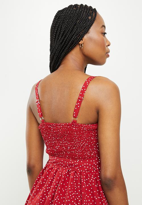dailyfriday - Button down sleeveless dress - red