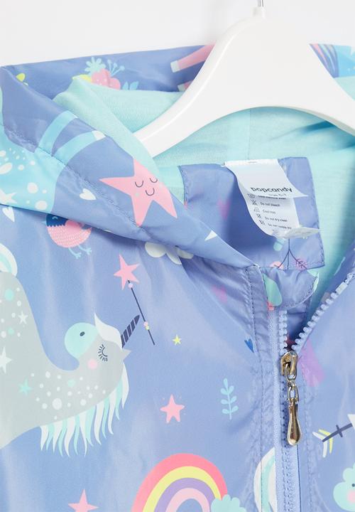 Pop Candy - Girls printed hooded jacket - blue