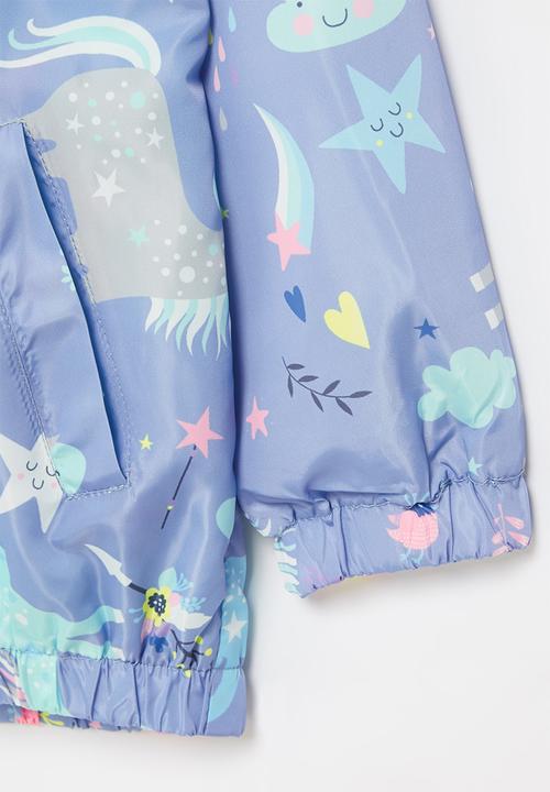 Pop Candy - Girls printed hooded jacket - blue