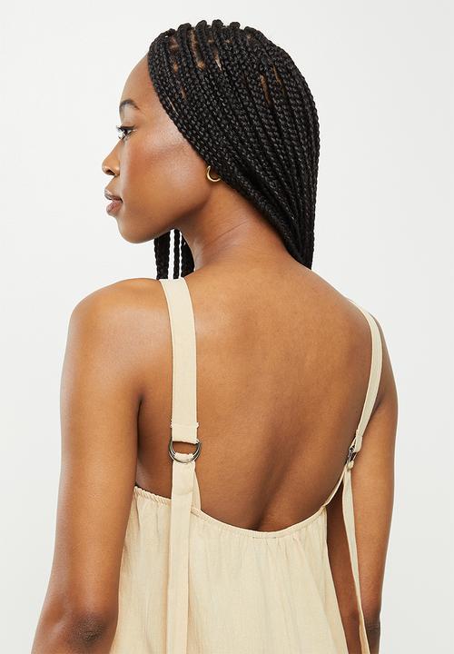 dailyfriday - Low-back wide leg jumpsuit - natural