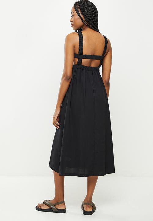 dailyfriday - Open back midi dress - black