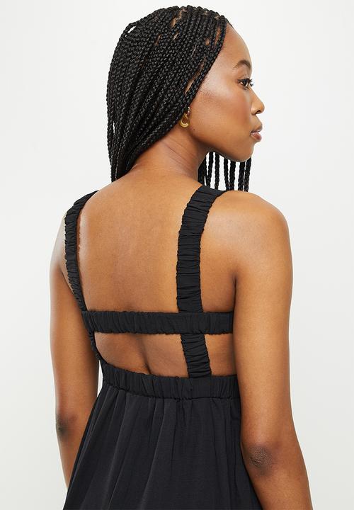 dailyfriday - Open back midi dress - black
