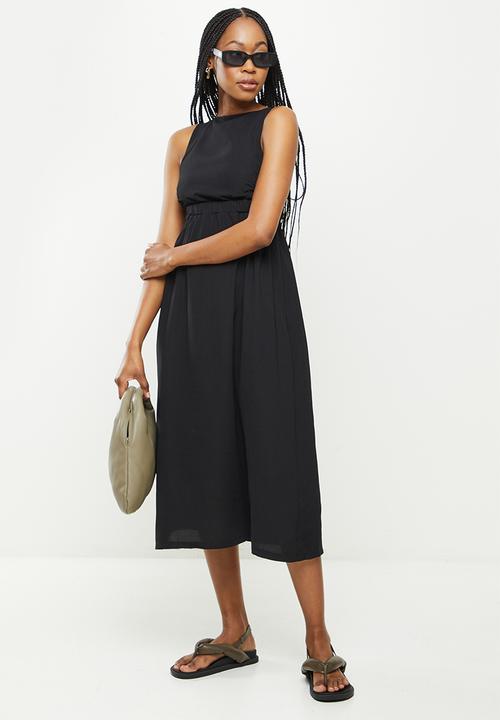 dailyfriday - Open back midi dress - black