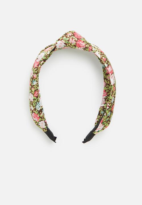 edit - Floral knotted headband - multi