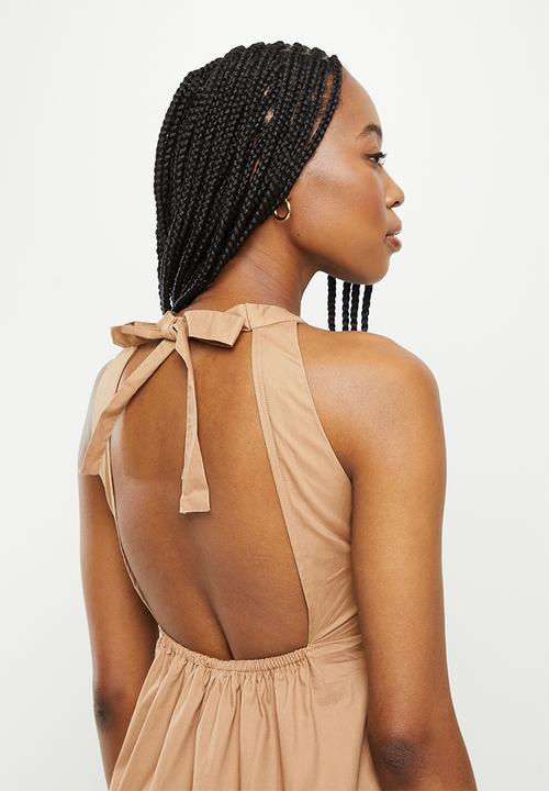 dailyfriday - Halter neck tiered dress - stone
