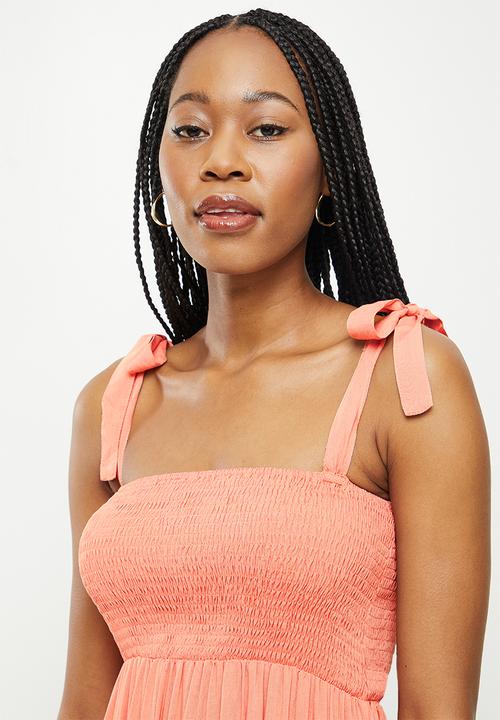 dailyfriday - Tiered maxi dress - peach