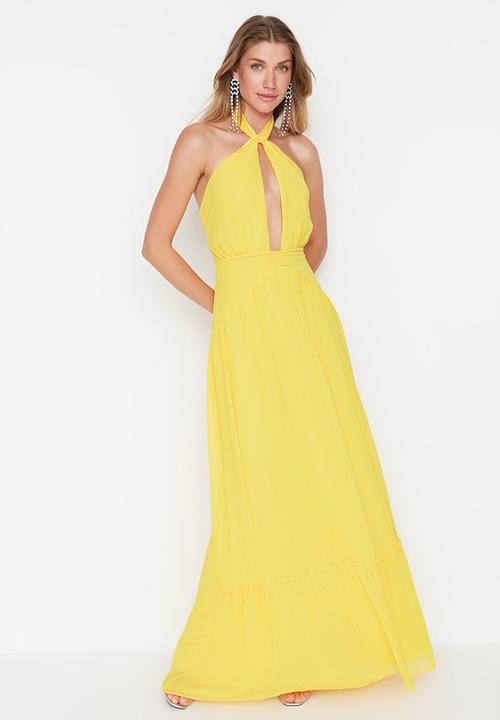Trendyol - Flowy maxi dress - yellow 