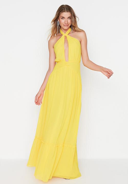 Trendyol - Flowy maxi dress - yellow 