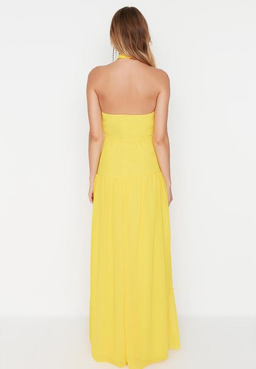 Trendyol - Flowy maxi dress - yellow 