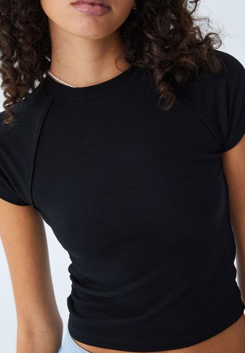 Cotton On - Amber raglan short sleeve tee - black