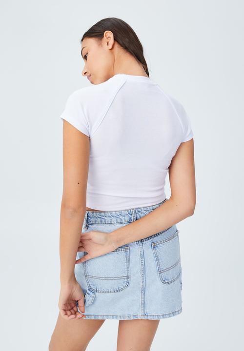 Cotton On - Amber raglan short sleeve tee - white